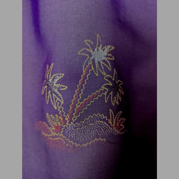 Island impressions Pareo/sarong Sheer  75" width 45" length purple and black GUC - Picture 5 of 9